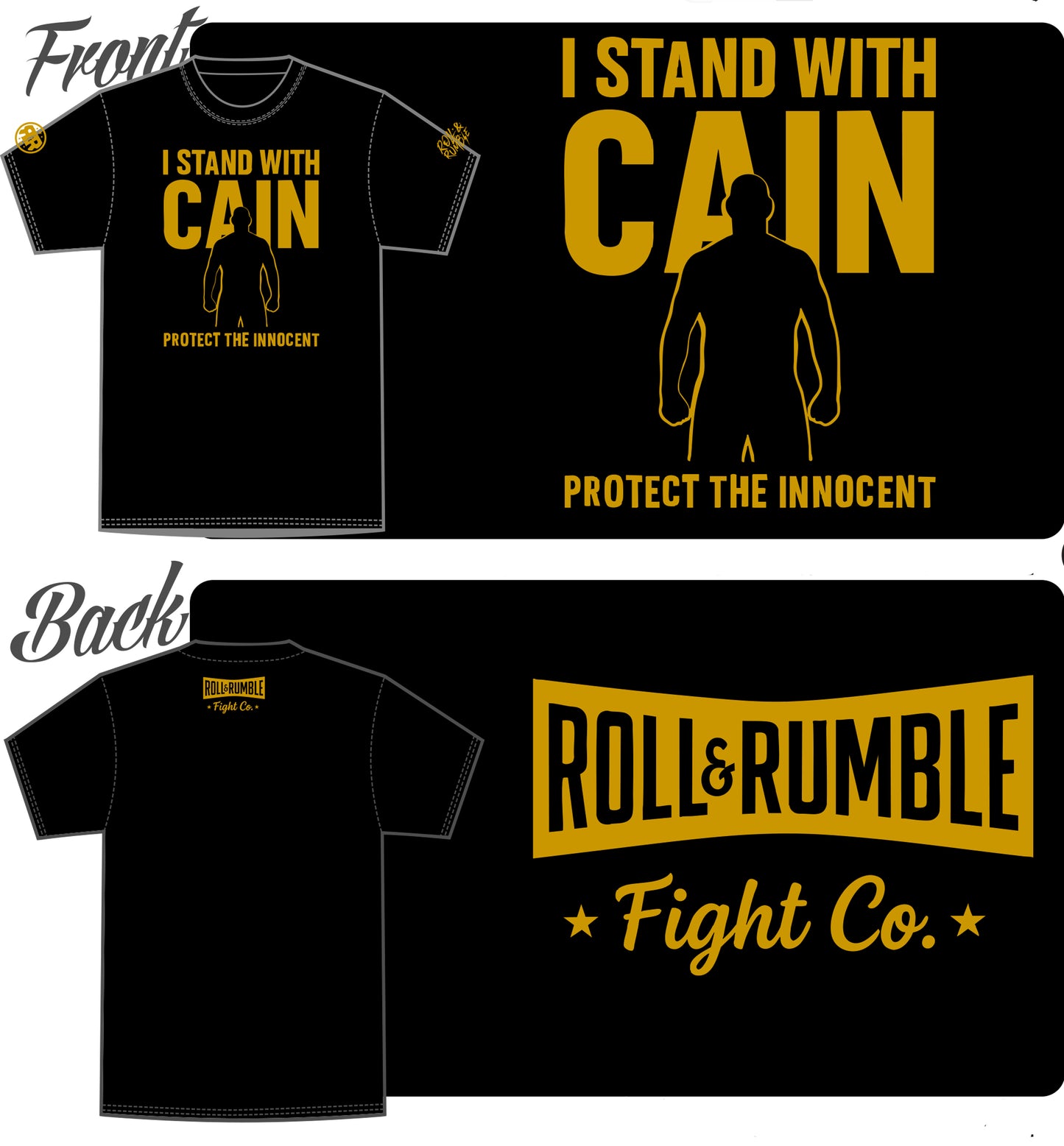 "I STAND WITH CAIN - Protect the Innocent" Premium T-Shirt by ROLL & RUMBLE Fight Co.