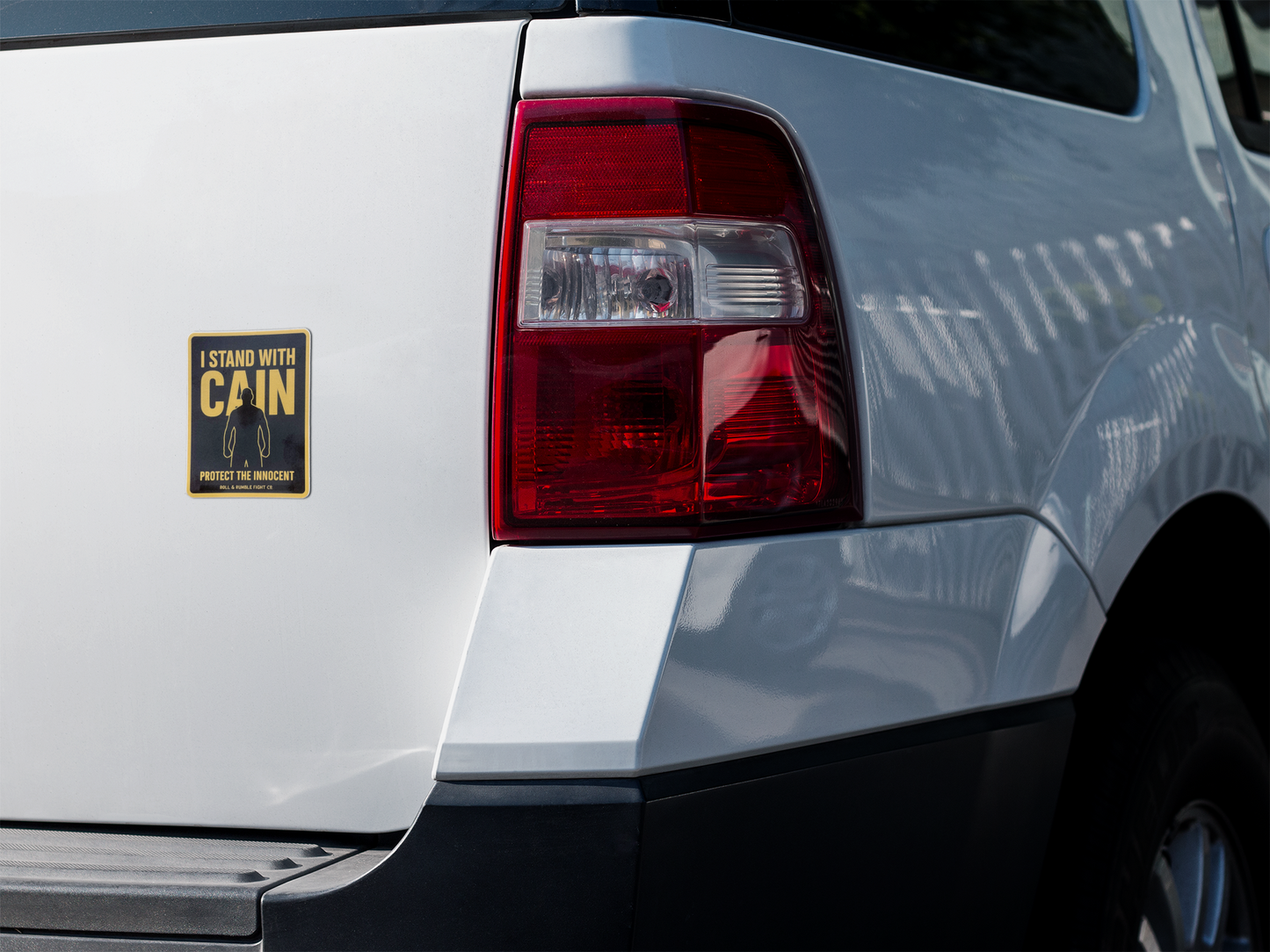 "I STAND WITH CAIN" Premium Vinyl Sticker by ROLL & RUMBLE Fight Co.
