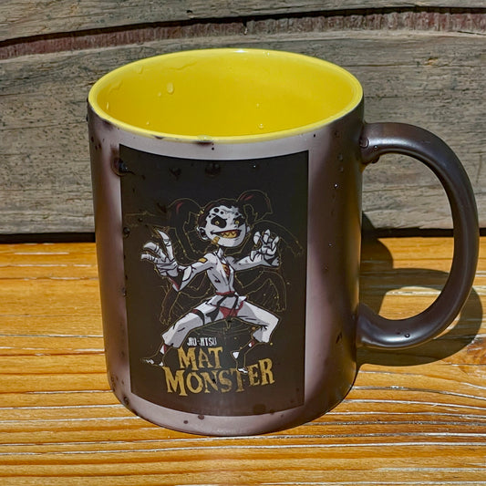 "Experience the magic of Jiu-Jitsu with our innovative Heat-Activated Coffee Cup! Immerse yourself in the world of Jiu-Jitsu with our captivating Animated Spider-Girl Coffee/Hot Cocoa Cup! Featuring a girl with eight legs shadowed behind her, poised and ready to roll up her opponent in her spider web. This unique design adds a touch of intrigue and excitement to your coffee breaks, making it a must-have for any Jiu-Jitsu enthusiast."