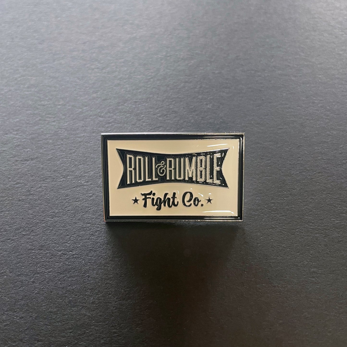 ROLL & RUMBLE Fight Co. Black & White Pin Enamel Pin by ROLL & RUMBLE Fight Co.
