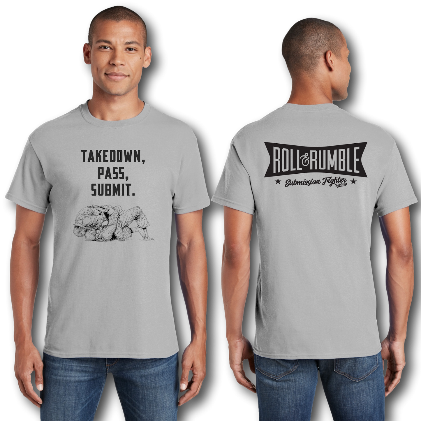 Jiu-Jitsu T-Shirt | Takedown | Pass | Submit by ROLL & RUMBLE Fight Co.