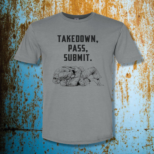 Jiu-Jitsu T-Shirt | Takedown | Pass | Submit by ROLL & RUMBLE Fight Co.