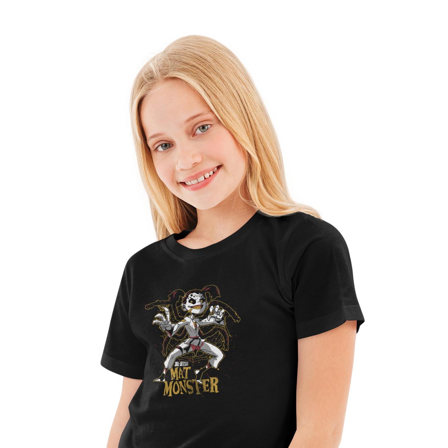 Youth Jiu-Jitsu Apparel Mat Monster T-shirt featuring Spider Girl  by ROLL & RUMBLE Fight Co.