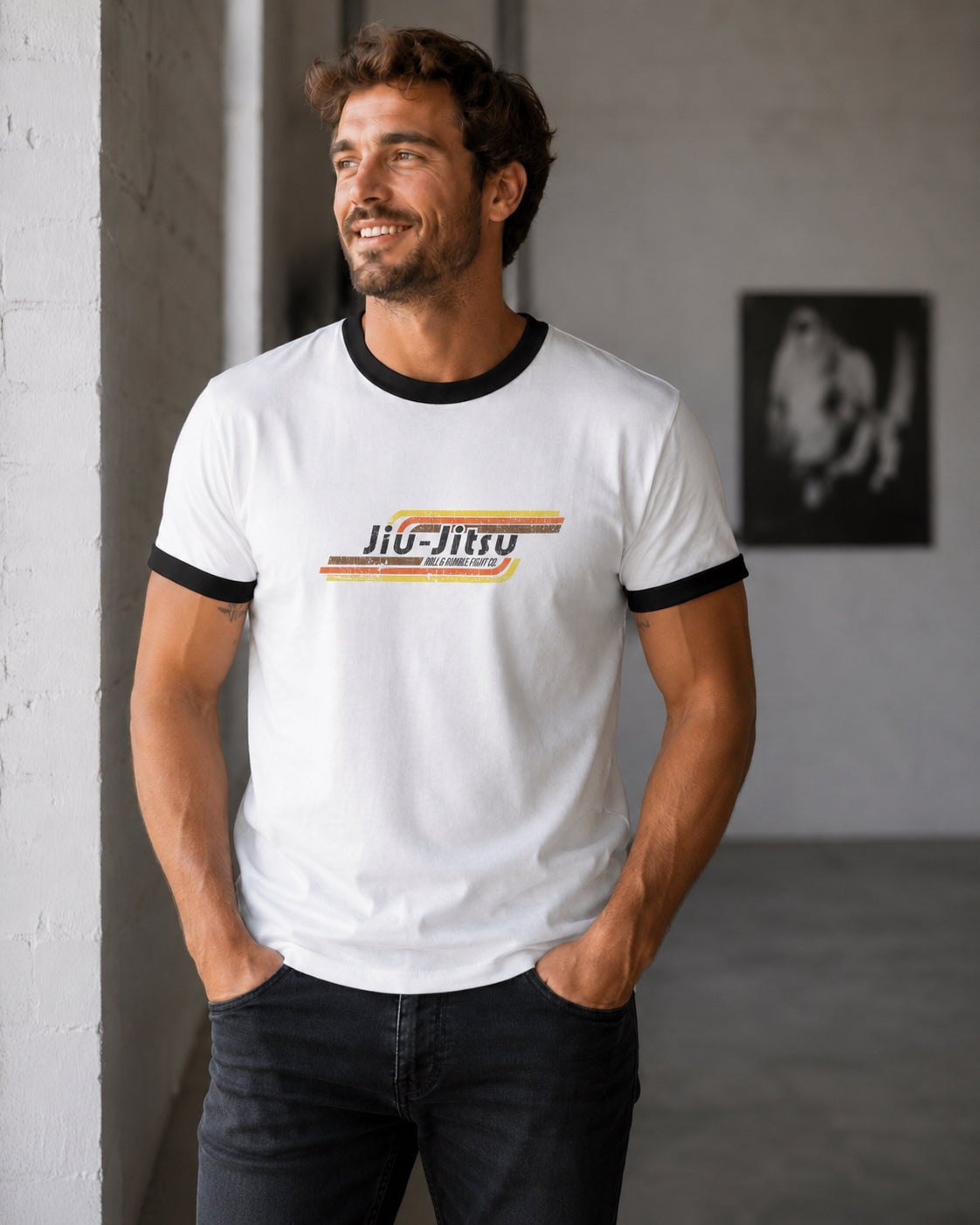 Jiu-Jitsu T-Shirt | Retro | Distressed | by ROLL & RUMBLE Fight Co.
