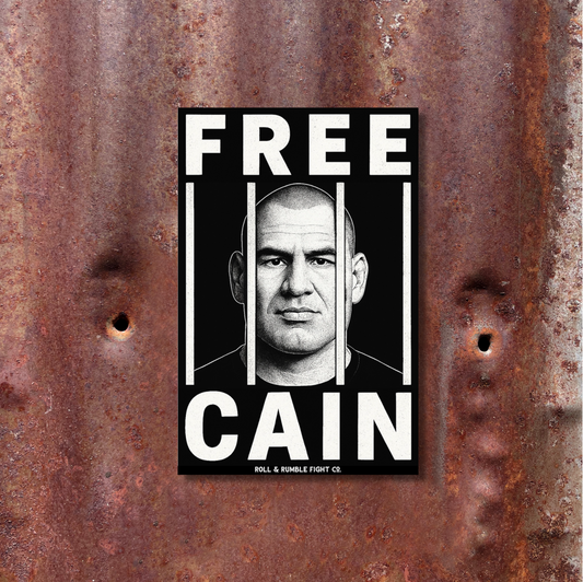 "FREE CAIN" Premium Vinyl Sticker by ROLL & RUMBLE Fight Co.