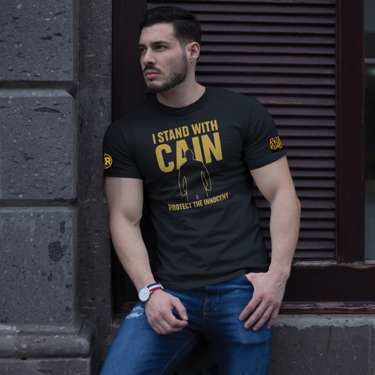 "I STAND WITH CAIN - Protect the Innocent" Premium T-Shirt by ROLL & RUMBLE Fight Co.