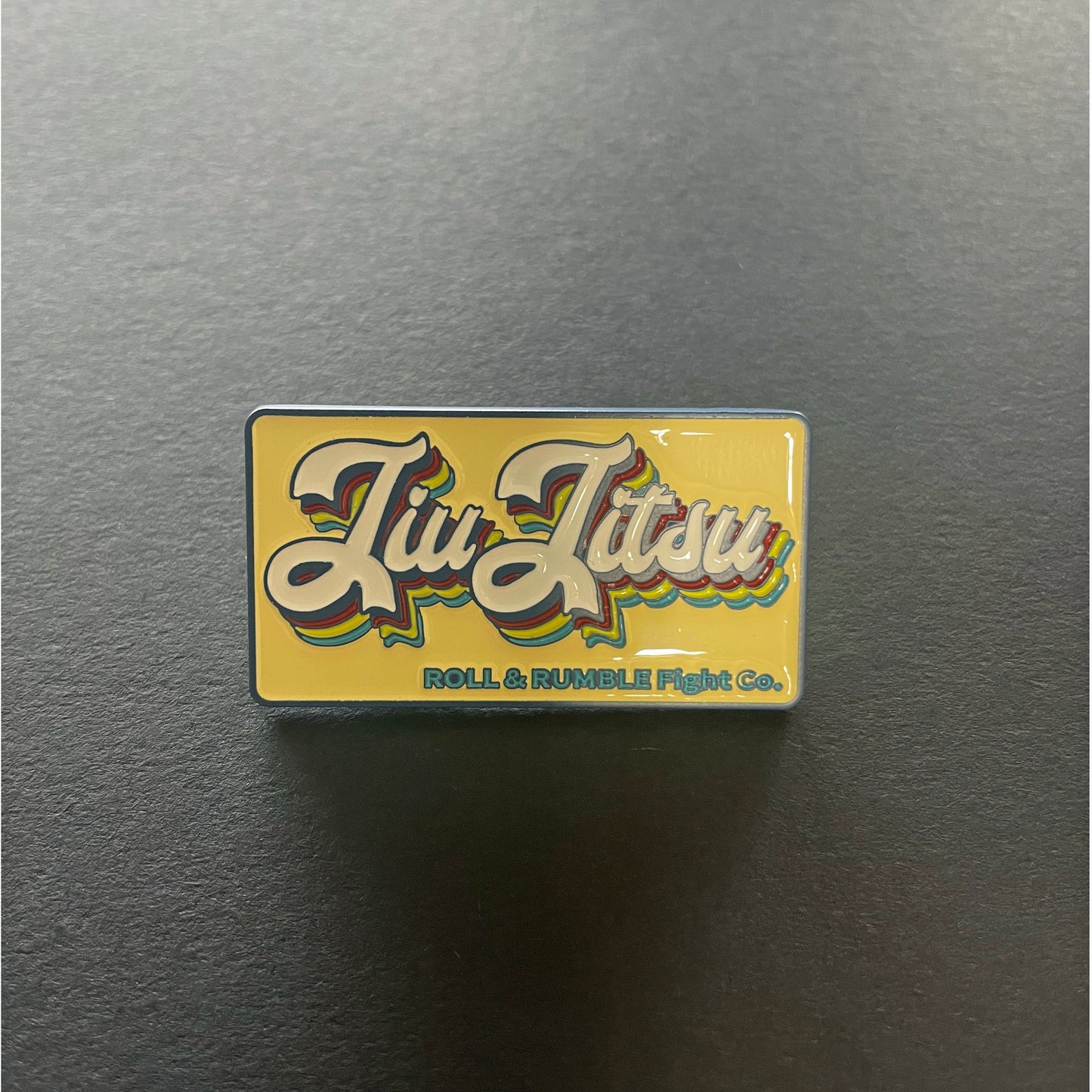 Retro Jiu-Jitsu Enamel Pin by ROLL & RUMBLE Fight Co.