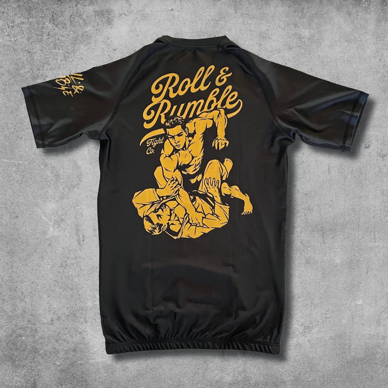 Jiu Jitsu Rash Guard for training Jiu Jitsu. Quality, breathable fabric with custom design. Give the most badass Birthday gift or Father's Day gift. Your guy will be stoked!