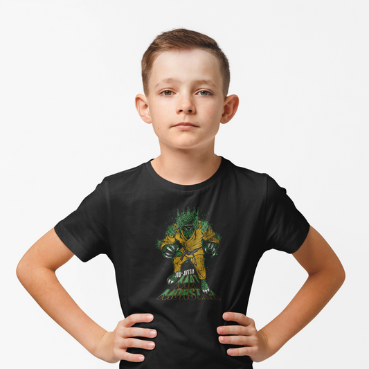 Youth Jiu-Jitsu Apparel Mat Monster T-Shirt featuring the Sea Creature by ROLL & RUMBLE Fight Co.