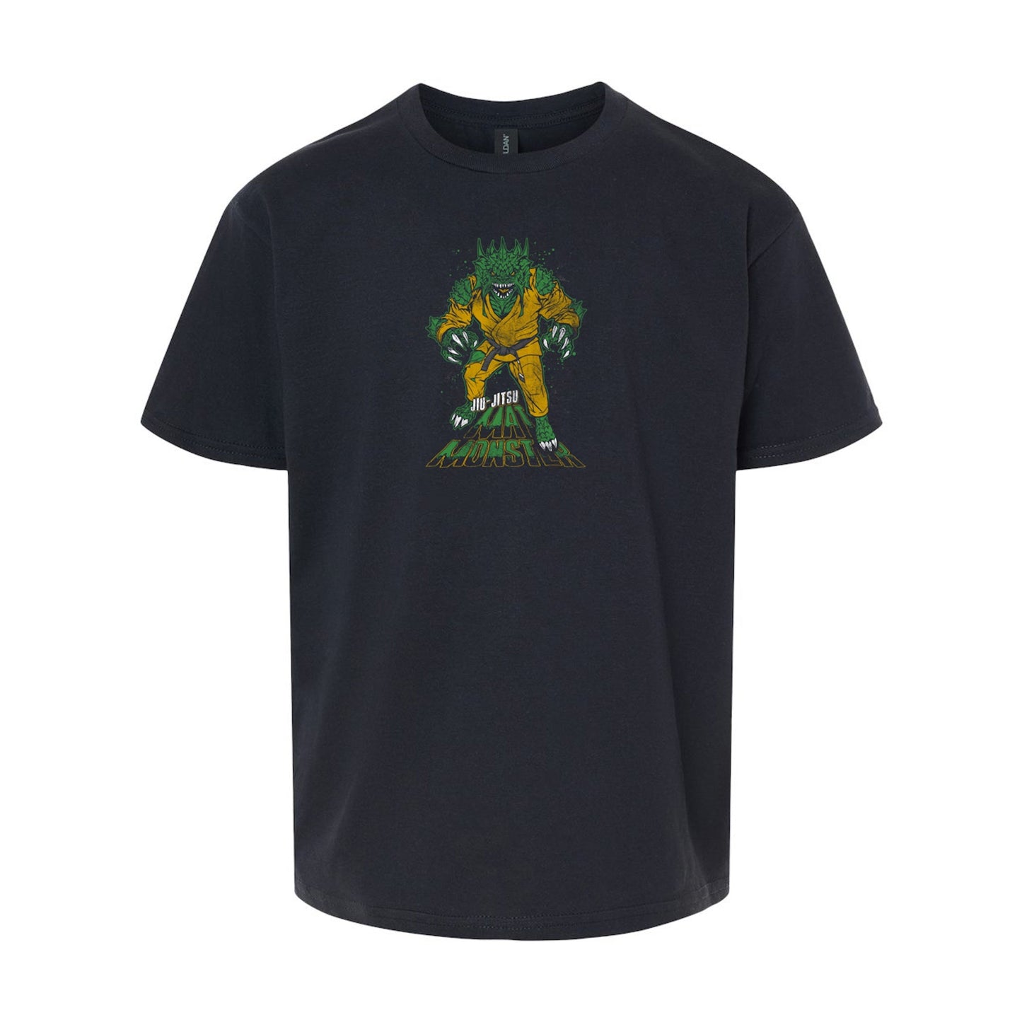 Youth Jiu-Jitsu Apparel Mat Monster T-Shirt featuring the Sea Creature by ROLL & RUMBLE Fight Co.