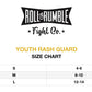 Jiu Jitsu Rash Guard Youth Size Chart for ROLL & RUMBLE Fight Co.