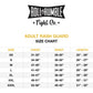 Jiu Jitsu Rash Guard Adult Size Chart for ROLL & RUMBLE Fight Co. 