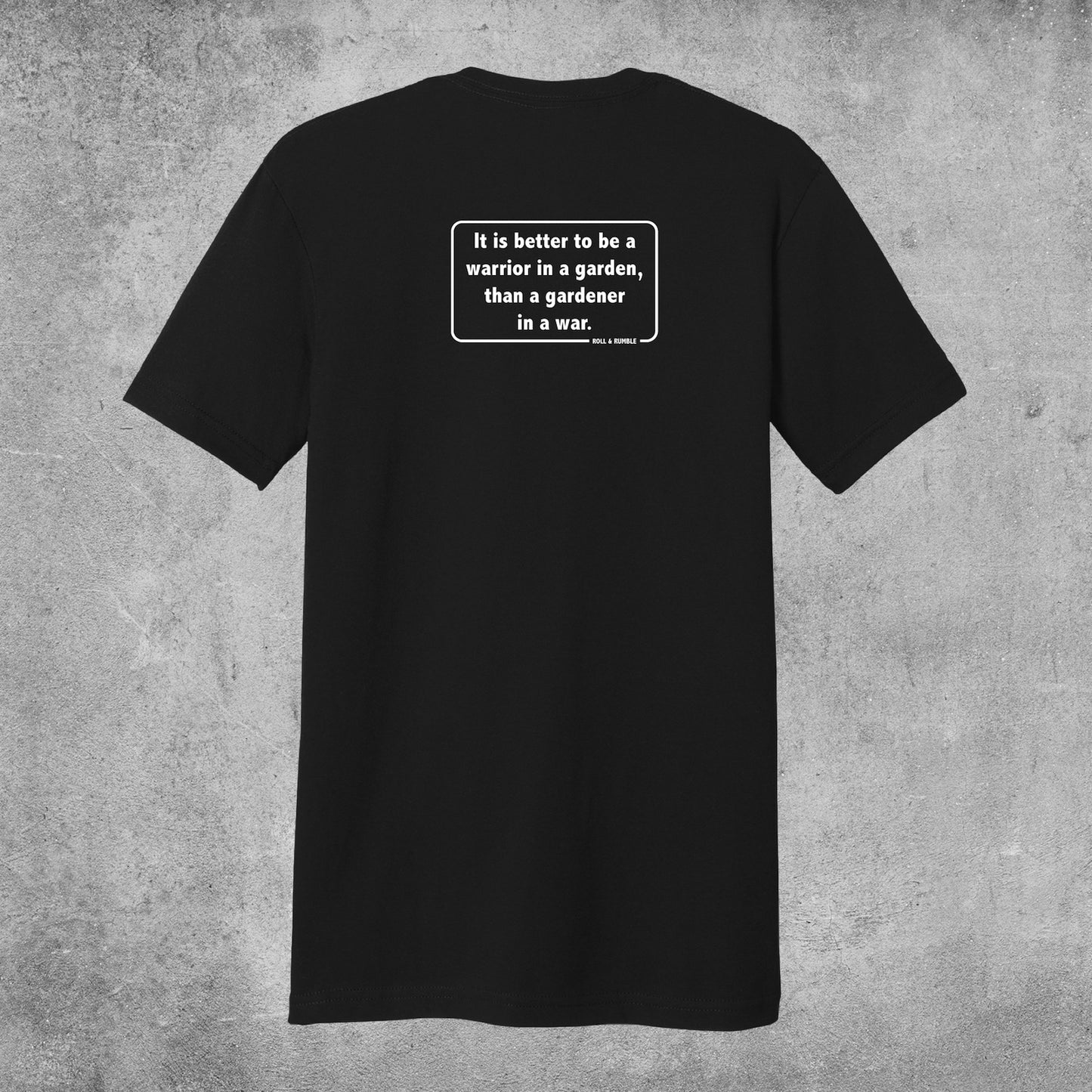 Jiu-Jitsu T-shirt | Warrior in a Garden by ROLL & RUMBLE Fight Co.
